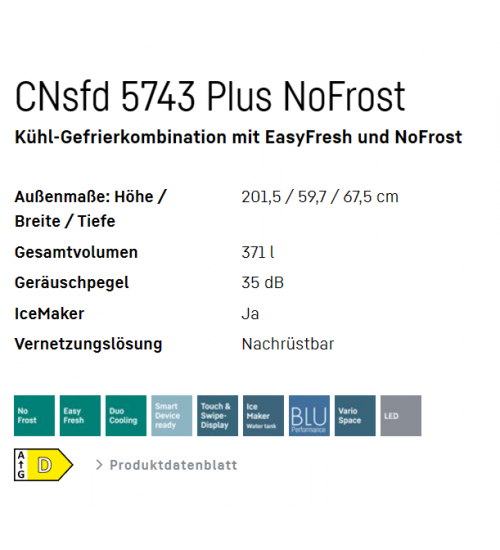 LIEBHERR利勃海尔CNsfd 5743 Plus无霜双门独立式冰箱